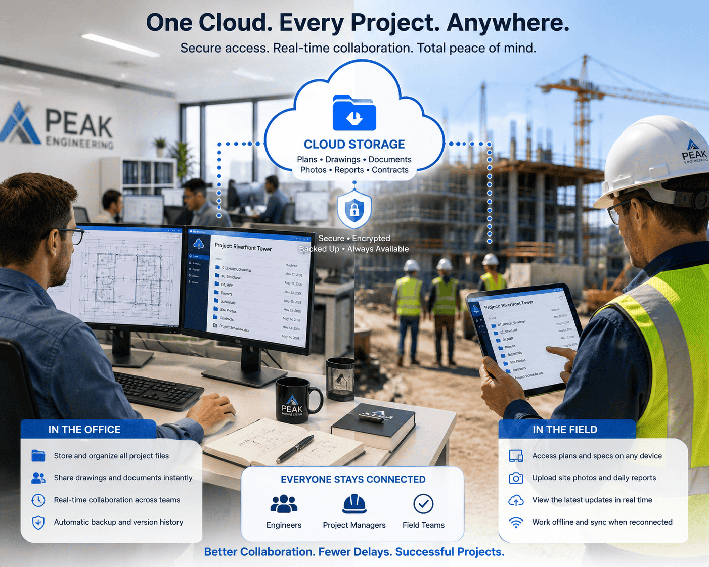 Cloud storage for project collaboration.